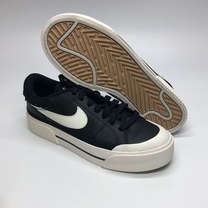 Nike Women's Court Legacy Lift Shoes Sneakers Black/White DM7590-001